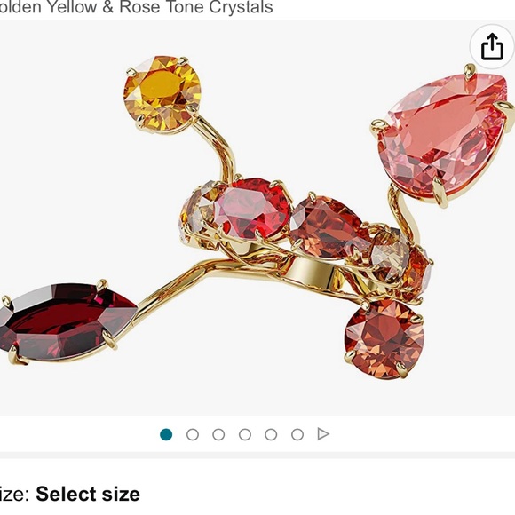 Swarovski Jewelry - Swarovski Gema Ring Jewelry Collection, Gold Tone Finish, Golden Yellow & Rose